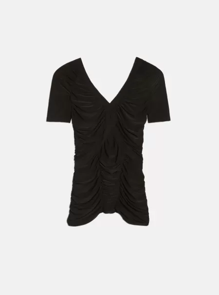 Trussardi Top E Camicie Vendere T-Shirt Arricciature Jersey Black Donna
