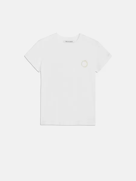 White Polo E T-Shirts Vendita Trussardi T-Shirt Stampa Levriero Donna