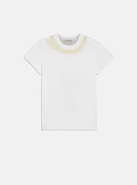 Donna Reso Trussardi T-Shirt Stampa Levriero White Polo E T-Shirts