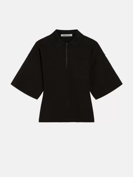 Black Servizio Polo Maniche Kimono Trussardi Polo E T-Shirts Donna