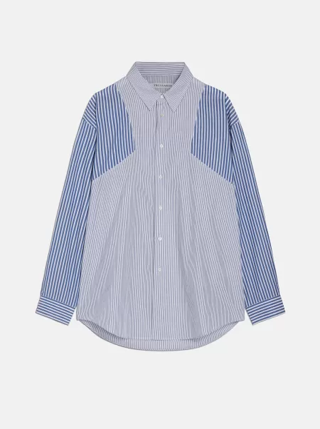 Camicia Righe Fantasia Camicie Estetico Uomo White/Azure Trussardi