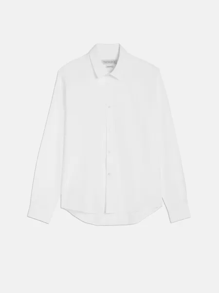 Uomo Camicie Offerta Speciale Trussardi White Camicia Monogram
