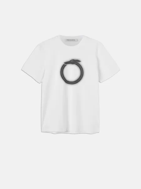 T-Shirt Stampa Levriero Italia T-Shirt E Polo Trussardi White Uomo