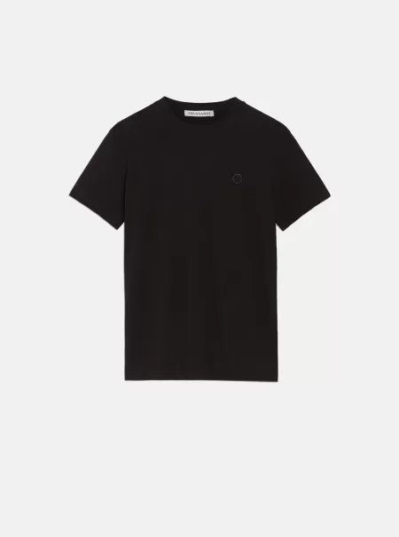 Trussardi Uscita T-Shirt E Polo Black T-Shirt Logo Levriero Uomo