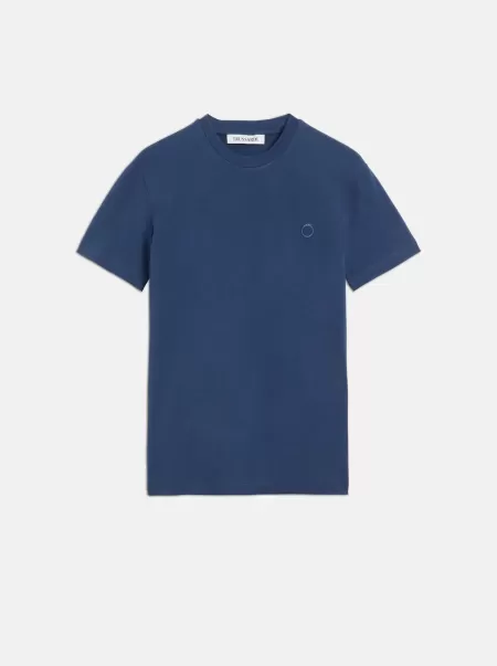 T-Shirt Logo Levriero Trussardi Dark Blue Prezzo Di Costo T-Shirt E Polo Uomo