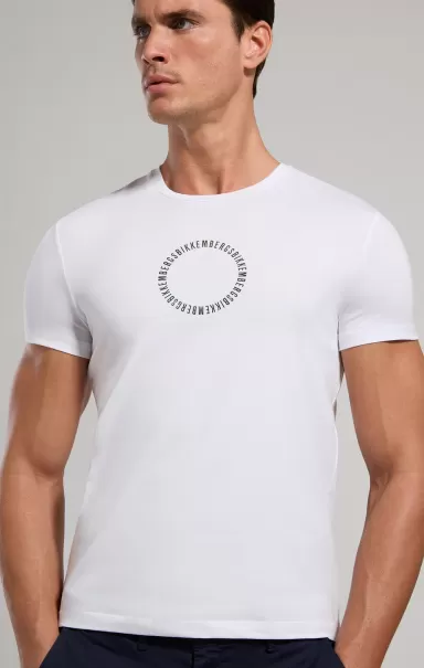 T-Shirt Uomo Stampa Posteriore T-Shirt White Bikkembergs Uomo