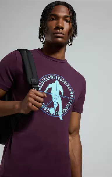 Bikkembergs T-Shirt Uomo Stampa Soccer Potent Purple Uomo T-Shirt