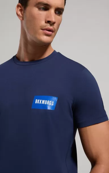 T-Shirt Uomo Dettaglio In Rilievo Uomo T-Shirt Bikkembergs Dress Blues