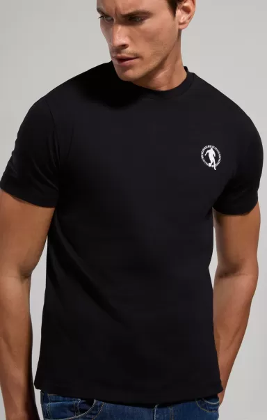 Black Uomo T-Shirt T-Shirt Uomo Stampa Laser Bikkembergs