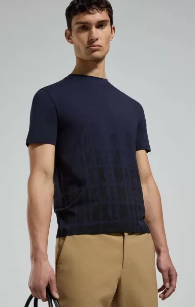 T-Shirt Dress Blues Uomo Bikkembergs T-Shirt Uomo Stampa Dégradé