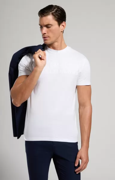 Bikkembergs White Uomo T-Shirt Uomo Con Applicazione T-Shirt