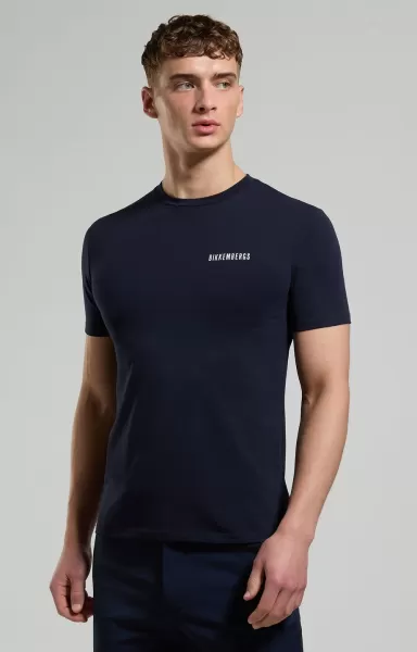 Dress Blues T-Shirt T-Shirt Uomo Stampa Neon Bikkembergs Uomo