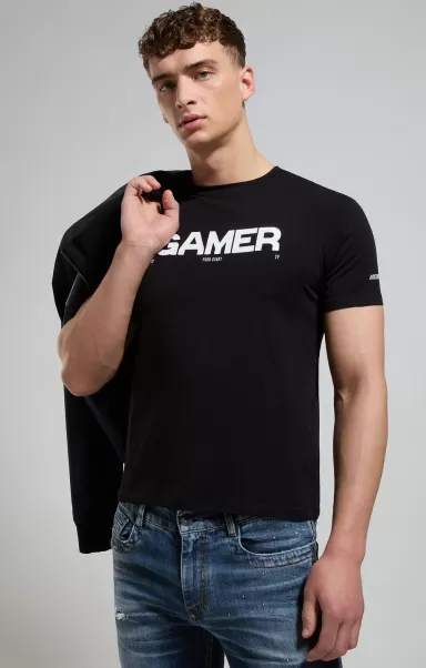 T-Shirt Uomo Stampa Gamer Uomo Black T-Shirt Bikkembergs