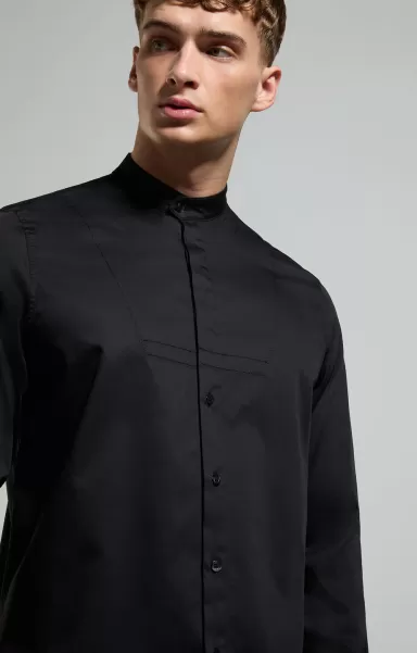 Black Camicie Uomo Camicia Uomo Con Impunture Bikkembergs