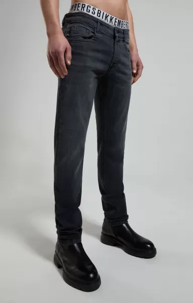 Black Bikkembergs Pantaloni Jeans Uomo Slim Fit Uomo Jeans