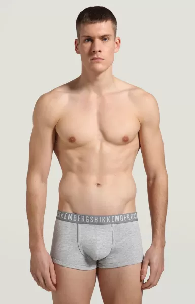 Grey Melange Bikkembergs Uomo Tri-Pack Slip Boxer In Cotone Stretch Boxer/Parigamba