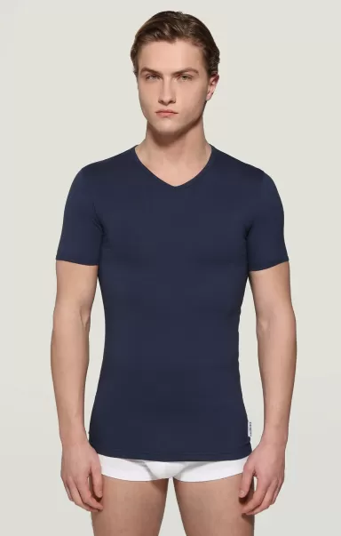 Uomo Navy Bikkembergs T-Shirt Intimo Bi-Pack T-Shirt Intima Scollo A V