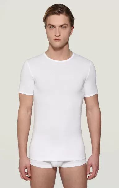 Bikkembergs White T-Shirt Intima Uomo Girocollo T-Shirt Intimo Uomo