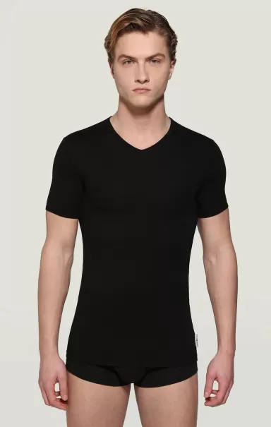 Uomo Black Bi-Pack T-Shirt Intima Scollo A V Bikkembergs T-Shirt Intimo