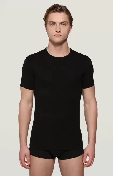 T-Shirt Intimo Bikkembergs Black Uomo T-Shirt Intima Uomo Girocollo