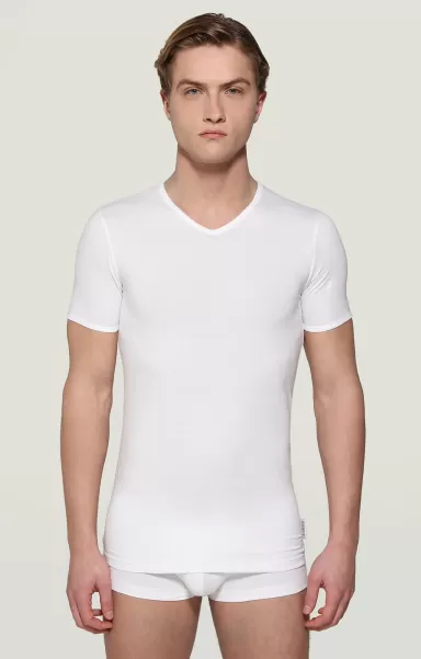 White T-Shirt Intima Uomo Scollo A V Uomo T-Shirt Intimo Bikkembergs