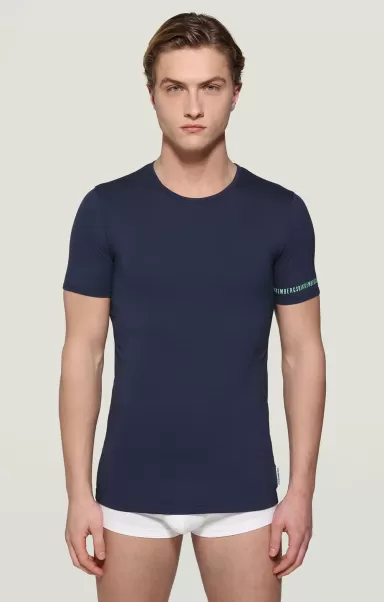 Navy T-Shirt Intima Uomo Cotone Organico Bikkembergs Uomo T-Shirt Intimo