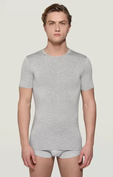 Bikkembergs Grey Melange T-Shirt Intima Uomo Fibra Di Bambù Uomo T-Shirt Intimo