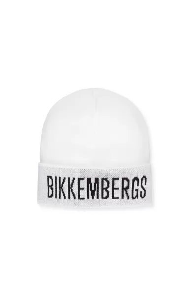 Uomo Cappelli Bikkembergs White Cappello Logo