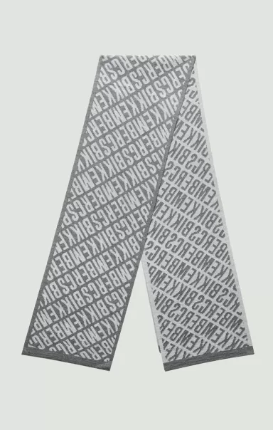 Grigio Bikkembergs Uomo Sciarpe E Foulard Sciarpa Logo All Over 25X180 Cm