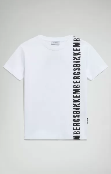 White T-Shirt Bikkembergs T-Shirt Ragazzo Stampata Kids